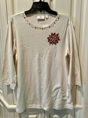 Women’s Quacker Factory Multi-Colored Rhinestone Embellished Shirt - Size M